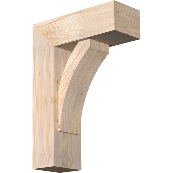 Ekena Millwork Thorton Block Smooth Bracket w/ Offset Brace, Douglas Fir, 7 1/2"W x 20"D x 28"H BKT0806X20X28THR05SDF - main